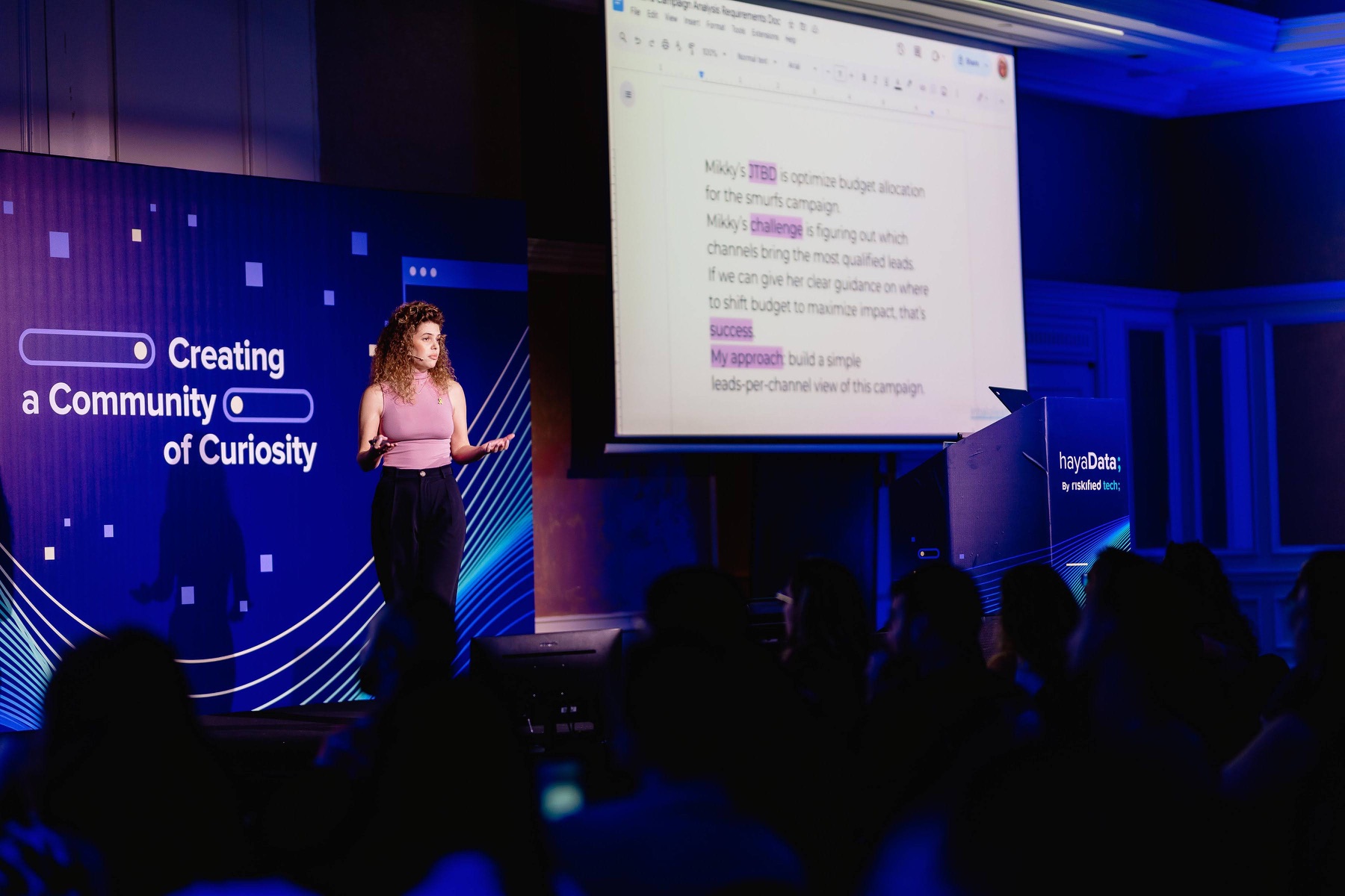 Inbal Gilead speaking at an event