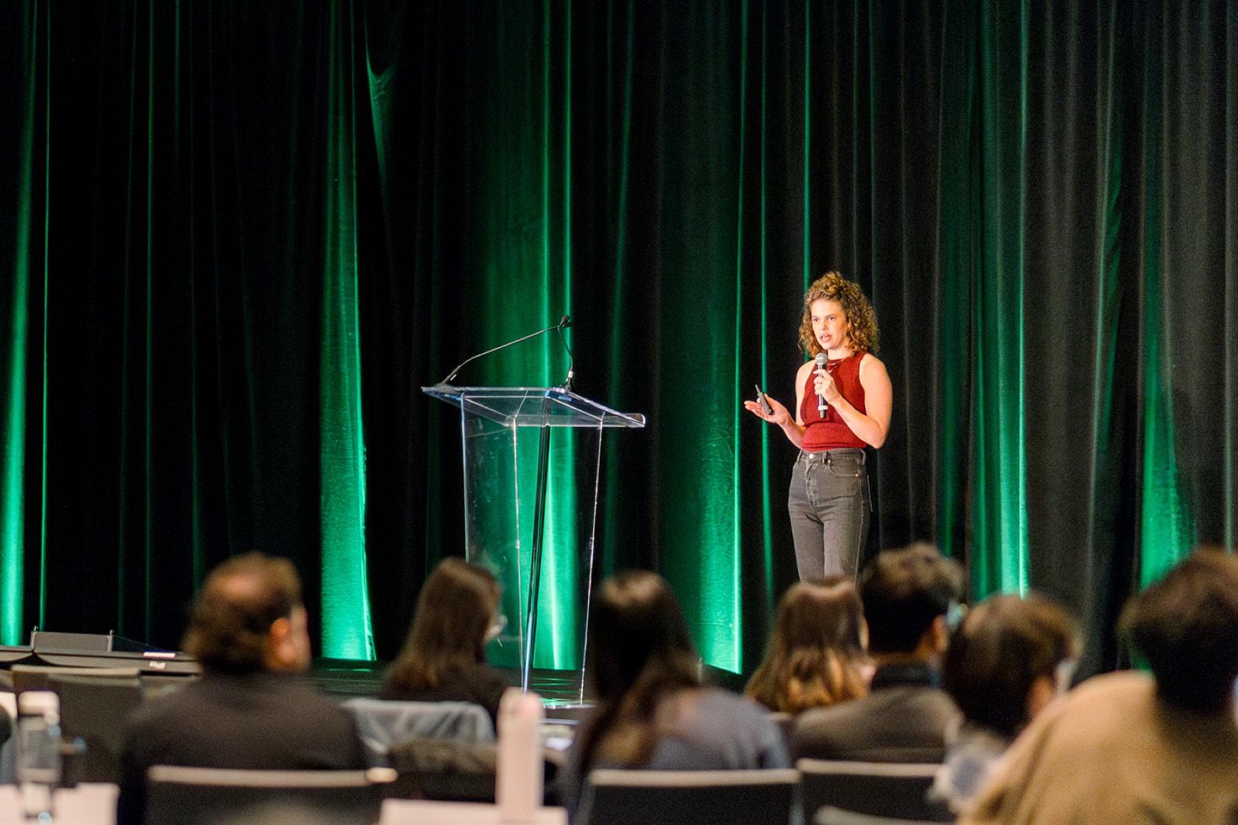 Inbal Gilead speaking at an event